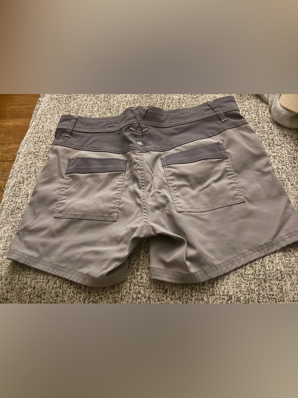 prAna Asha Shorts Gray Colorblock Hiking Outdoor Stretch Womens 14 Gorpcore - Picture 3 of 5